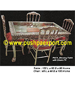 Silver Dinning Table (4pc Chair Set)